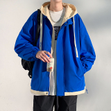 2026春秋新款假两件夹克男设计感小众连帽休闲外套港风2362-P60，男装夹克，星座1403B