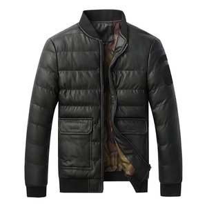 冬季男士棉衣短款外套修身羽绒棉服棒球领加厚PU皮棉衣826-P75,男士衣服搭配技巧来撩妹图片
