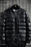 冬季男士棉衣短款外套修身羽绒棉服棒球领加厚PU皮棉衣826-P75，男装棉衣，星座1403B