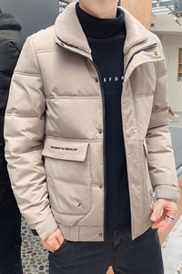 冬季男士外套毛领棉衣修身潮流保暖休闲棉服翻领短款棉袄828-P70图片
