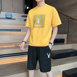 2023新款夏季男士冰丝薄款短袖运动休闲套装青年2108-P25图片