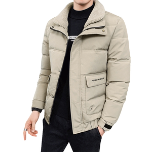 冬季男士外套毛领棉衣修身潮流保暖休闲棉服翻领短款棉袄828-P70图片