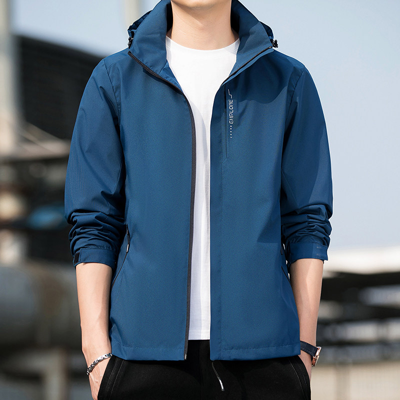 外贸春秋大码情侣户外连帽防风防水运动外套冲锋衣夹克JK681-P42，男装夹克，星座1403B