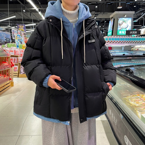 冬季男休闲时尚潮流假两件套连帽加厚保暖棉袄潮流棉衣2818-P78图片
