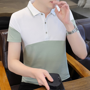 夏季polo衫男短袖翻领t恤商务休闲简约半袖夏装上衣服 T121-P32图片