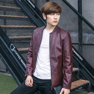 主推新款大码高品质男士韩版修身皮衣男皮夹克M-5XL1640-P55，男装夹克，星座1403B