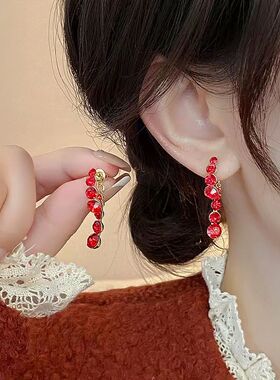 思慕琦气质合金女电镀水滴耳环