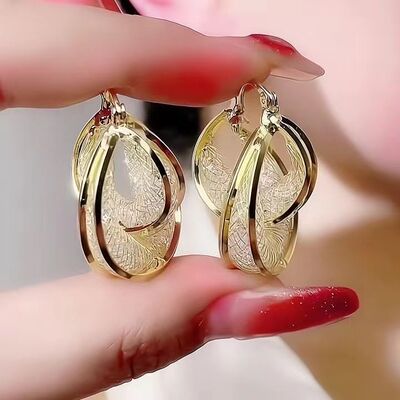 思慕琦气质铜女电镀圆形耳环