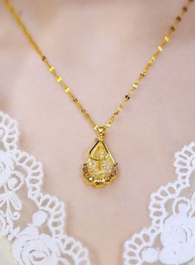 思慕琦合金钛钢十字链女水滴项链