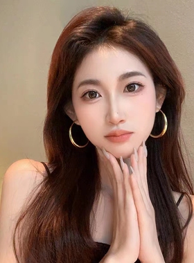 思慕琦气质合金女圆形耳环