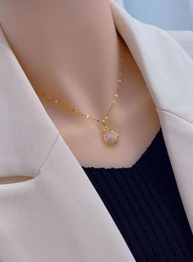 思慕琦合金太钢水波链女花朵项链