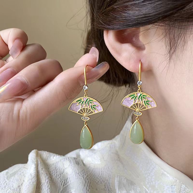 思慕琦古风合金女其他扇子耳环