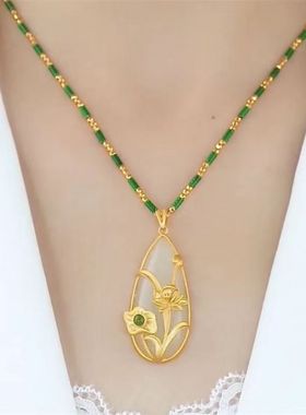 思慕琦人造水晶竹节链女项链