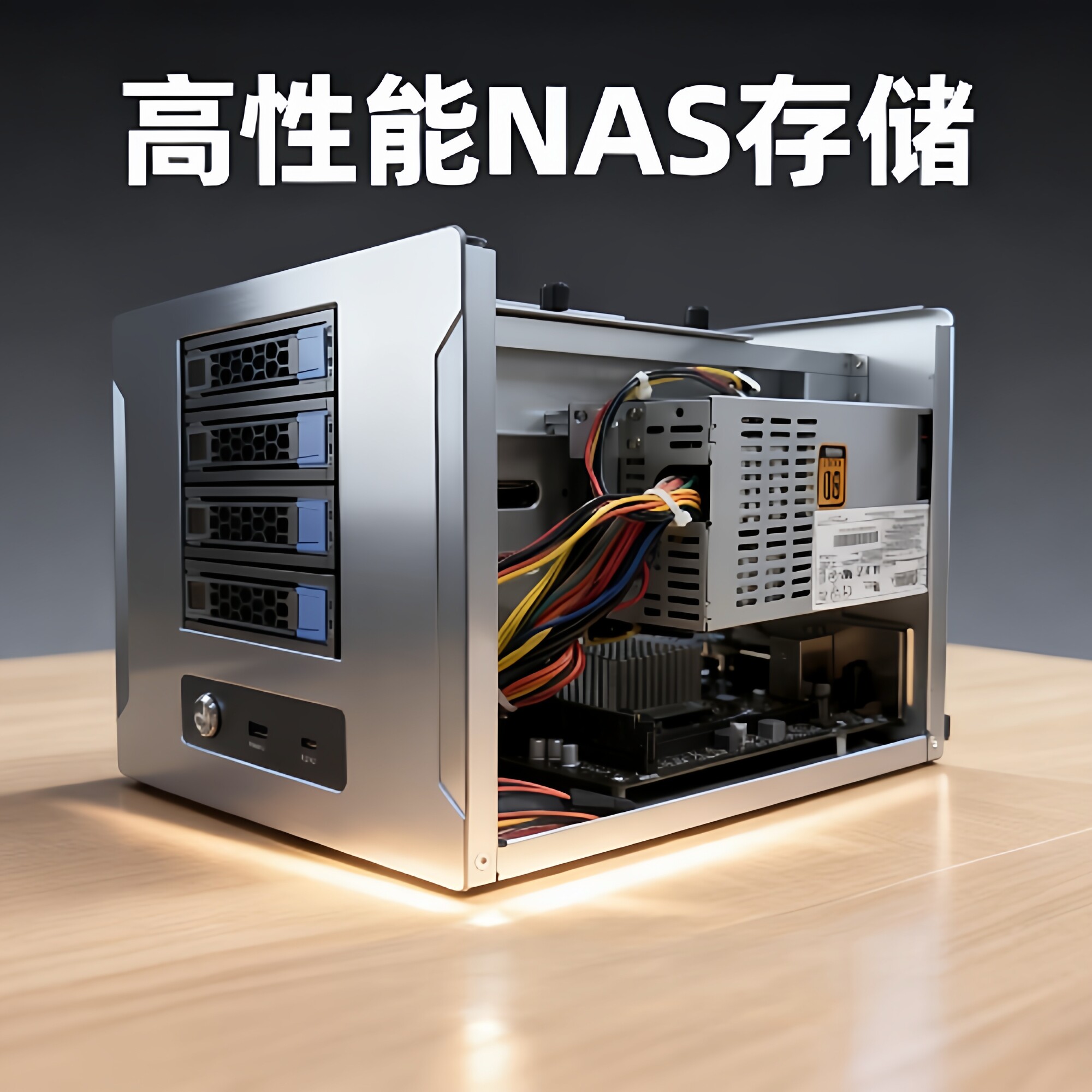 NAS机箱千兆飞牛黑群晖低功耗影音存储家用服务器下载私有云网盘