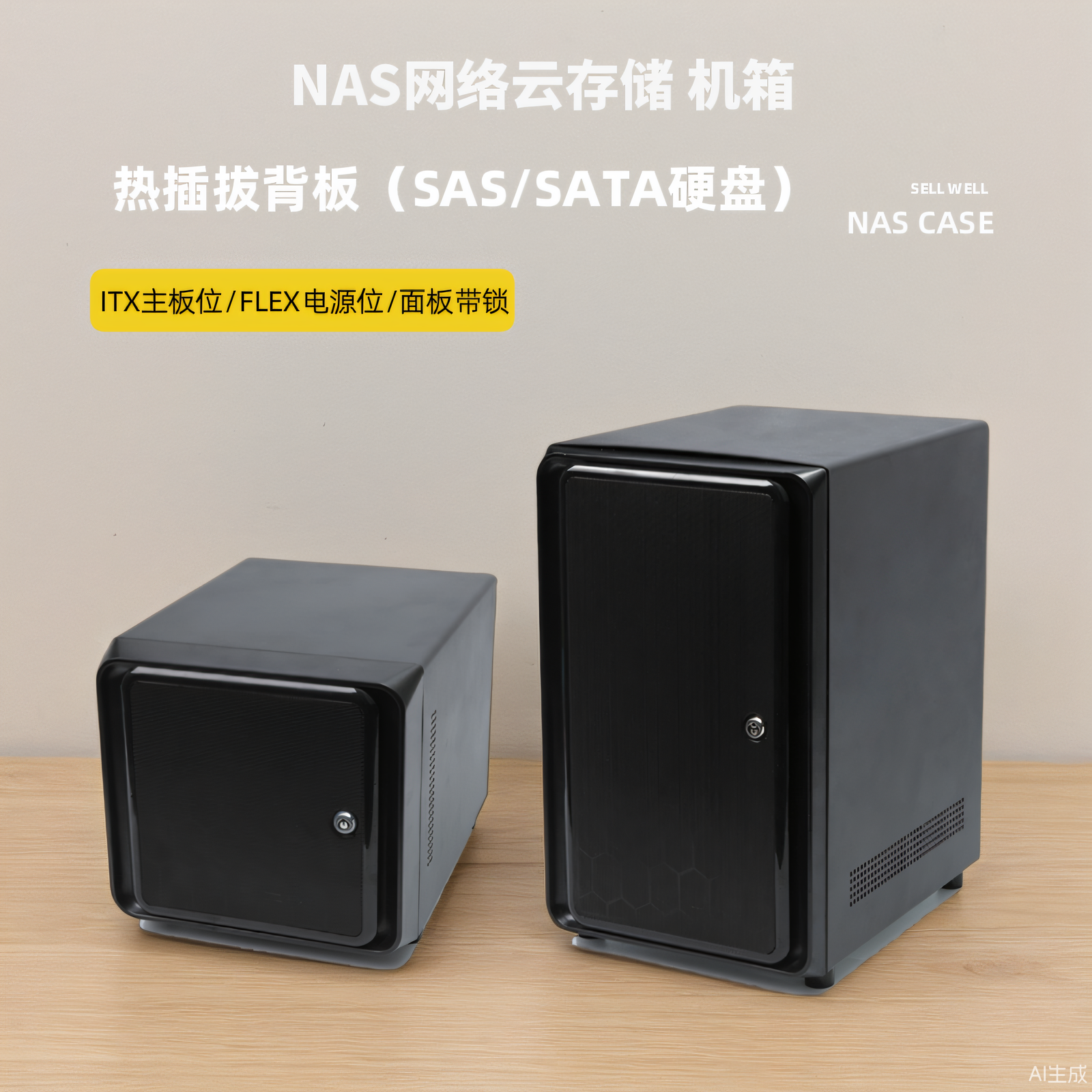 多盘位NAS机箱ITX主板位FLEX电源