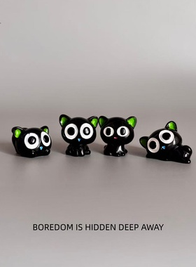 摸鱼森林治愈猫咪桌面摆件