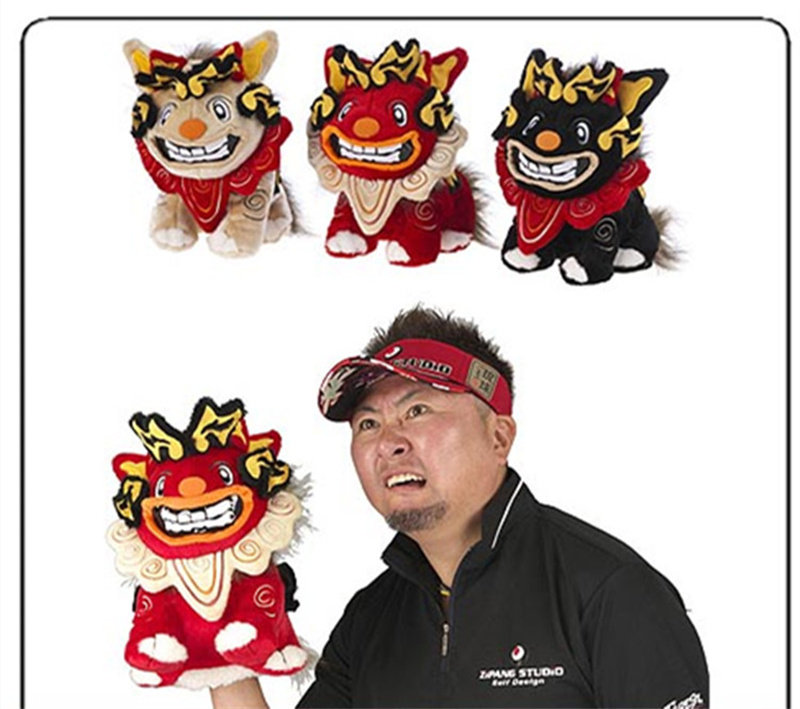 出口日本原装ZIPANG STUDIO琉球狮子麒麟高尔夫杆头套木杆套