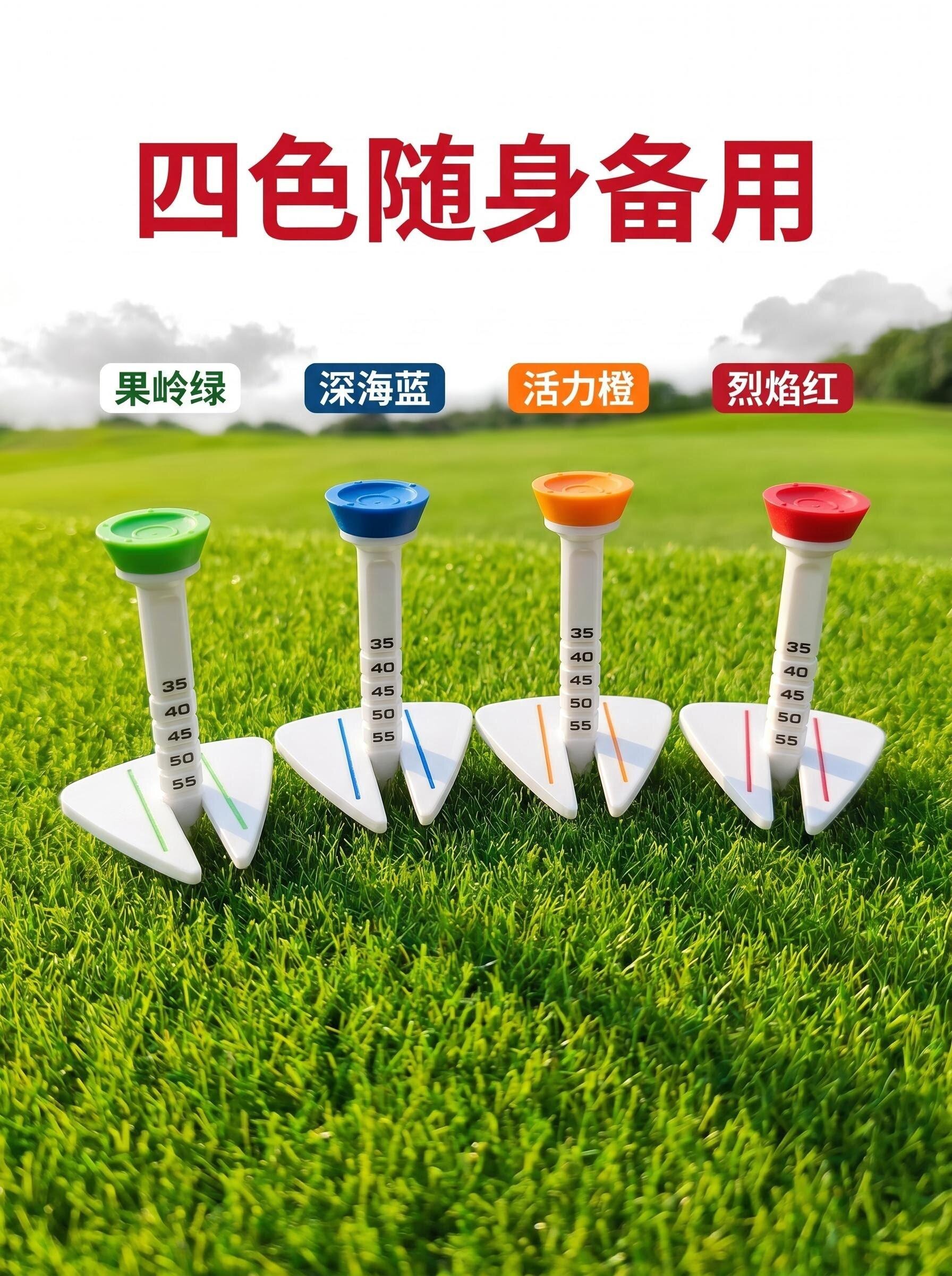 网红高尔夫限位Tee可调高度高尔夫球钉方向片有利挥杆瞄准方向
