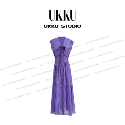 葡萄紫裙子复古休闲女装