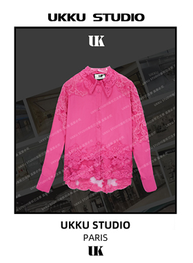 【UKKUSTUDIO】网红新款春季设计师款气质蕾丝卫衣613614