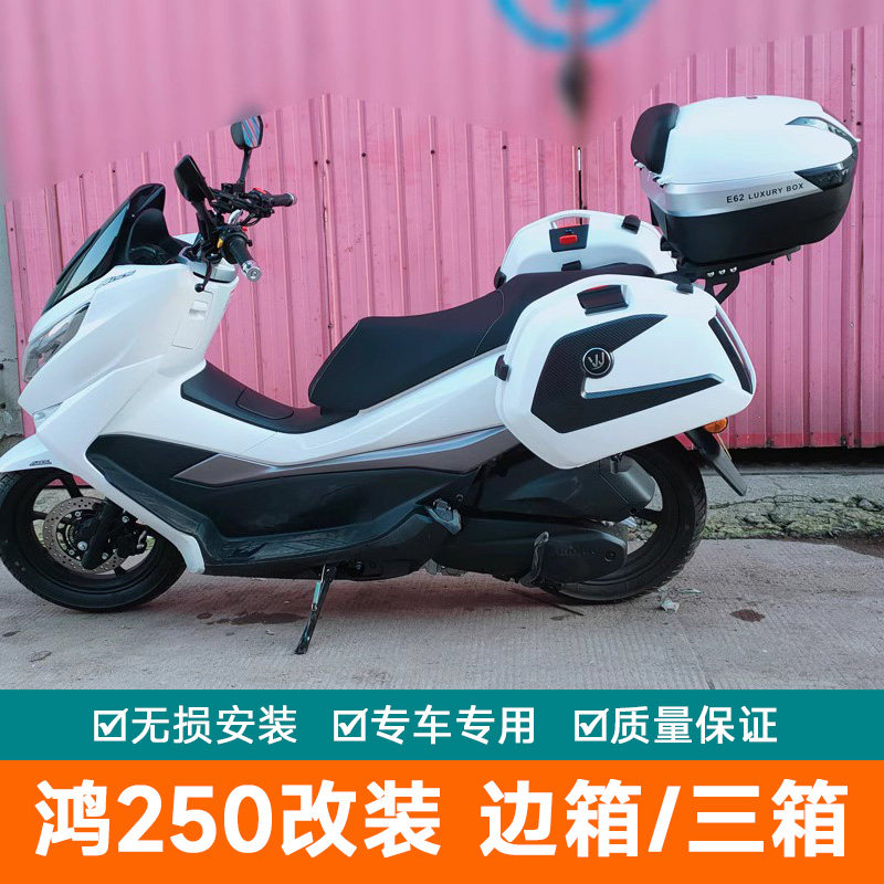 适用钱江鸿FORT250摩托车边箱QJ250T-9侧箱后备箱鸿150快拆尾箱