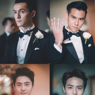 婚礼新郎新娘结婚胸花婚礼仿真彭于晏襟花伴郎 最帅伴郎团胡歌同款