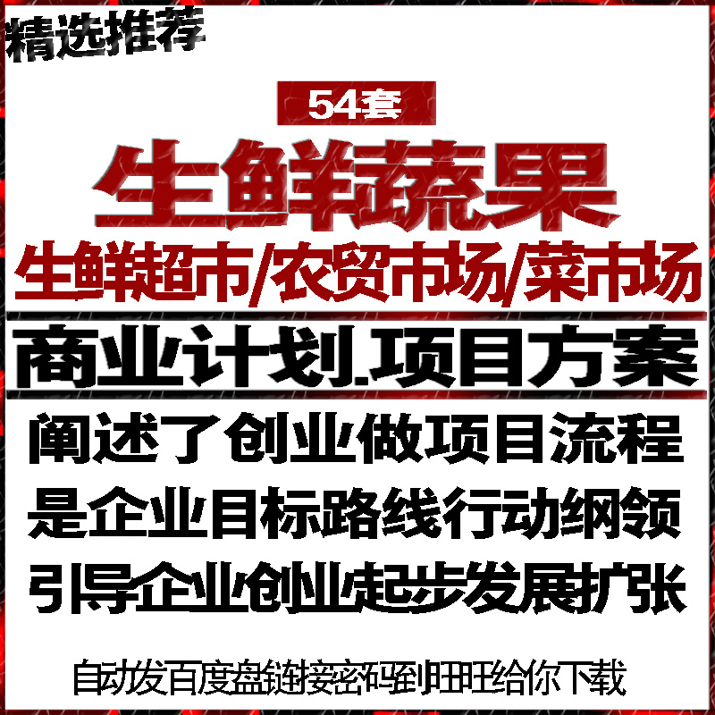 生鲜超市农贸菜市场蔬果项目融资商创业策划计划书可行性方案报告
