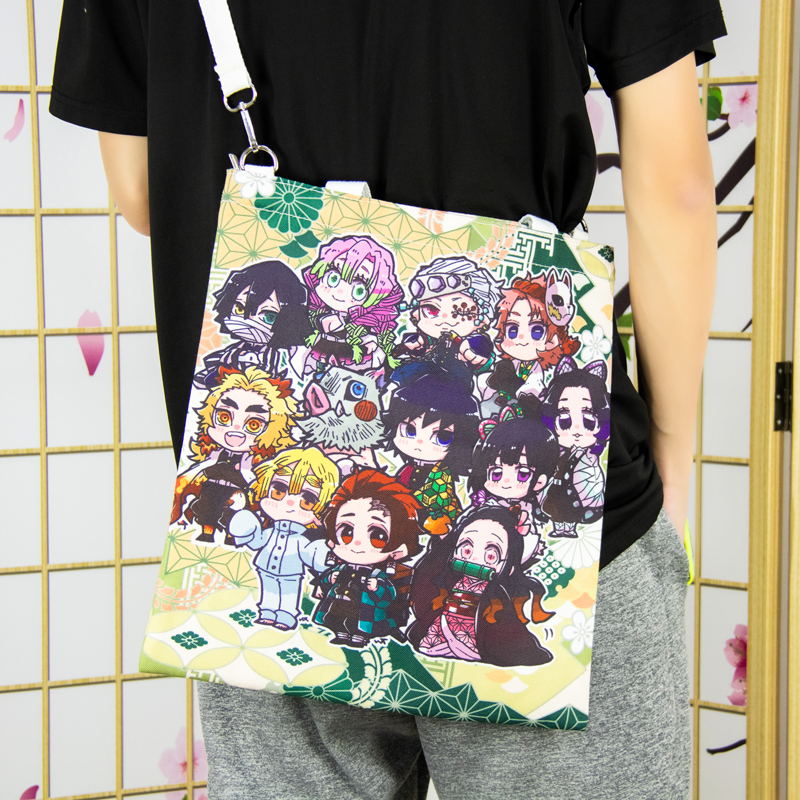 鬼灭之刃斜跨手提炭治郎豆子背包