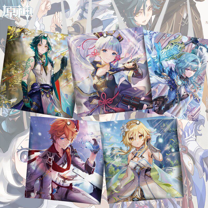 动漫周边原神帆布袋手提单肩包购物袋绫人空荧万叶钟离八重神子七