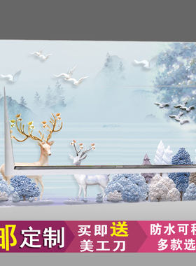 遮挡装饰画自粘电表箱贴纸弱配电箱贴墙贴纸配电箱画多媒体贴F113