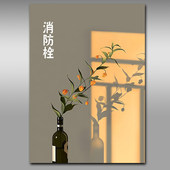 消防栓贴纸消火栓使用方法标识贴画遮挡装 饰消防箱电箱贴墙贴Y211