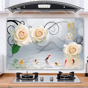 厨房防油贴纸墙纸贴画加厚墙贴壁纸瓷砖贴防水贴膜自粘g34