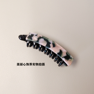 韩国香蕉夹小号适合发量少卡的紧扎马尾发夹醋酸后脑勺发饰复古