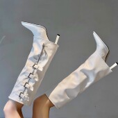 靴女 管靴小众百搭时装 尖头细跟长筒靴2026春夏新款 搭扣显瘦高跟裤