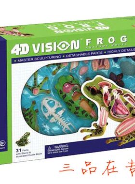 4D MASTER 益智拼装仿真动物模型教学玩具田鸡解剖骨骼实验青蛙