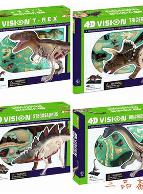 4D MASTER  仿真恐龙 动物模型器官摆件 暴龙 剑龙 三角龙  腕龙