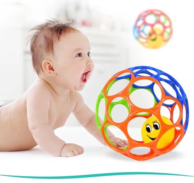 婴儿手抓球磨牙球牙咬球大中小号洞洞球软胶手推球手抓健力球