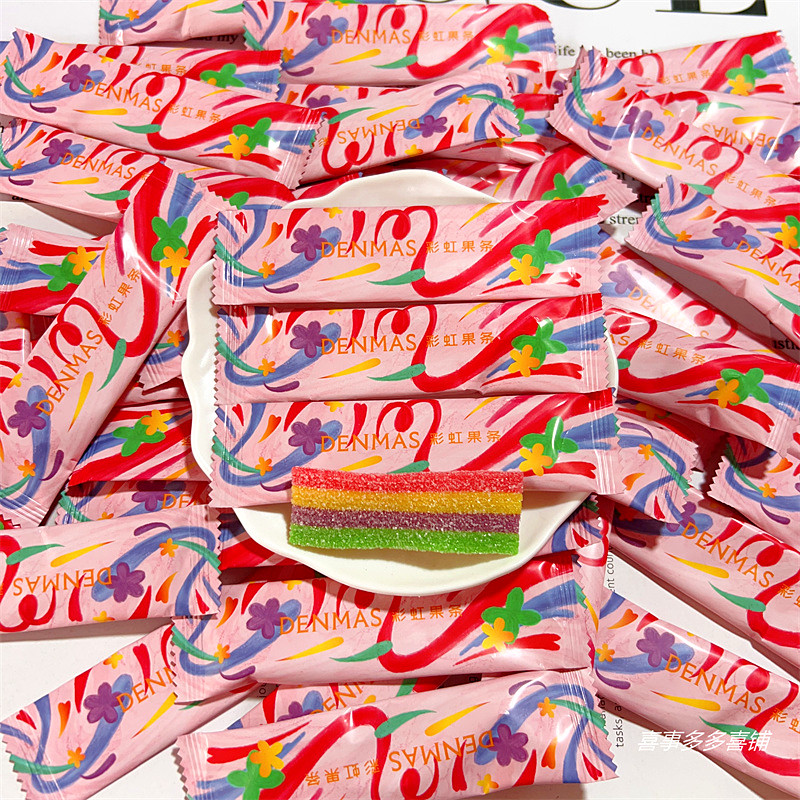 英国DENMAS丹玛仕彩虹果条高颜值结婚喜糖休闲小零食网红儿童糖果