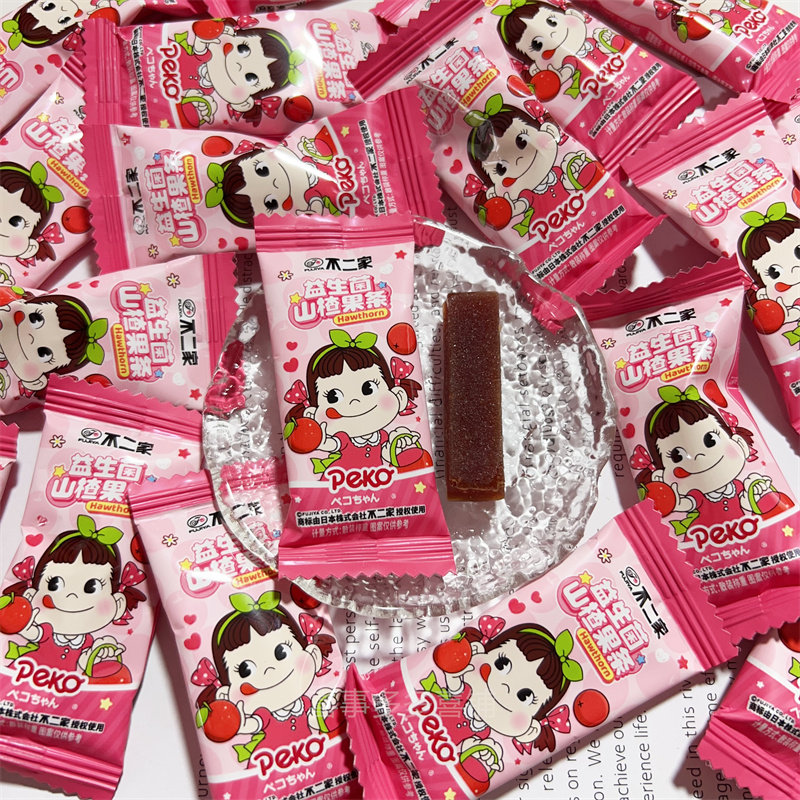 不二家益生菌山楂果条高颜值结婚喜糖蜜饯山楂味儿童小零食伴手礼