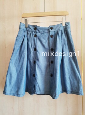 捡漏特惠MJ牛仔半裙复古青春减龄宽松学院风蓝色春夏新款女半身裙