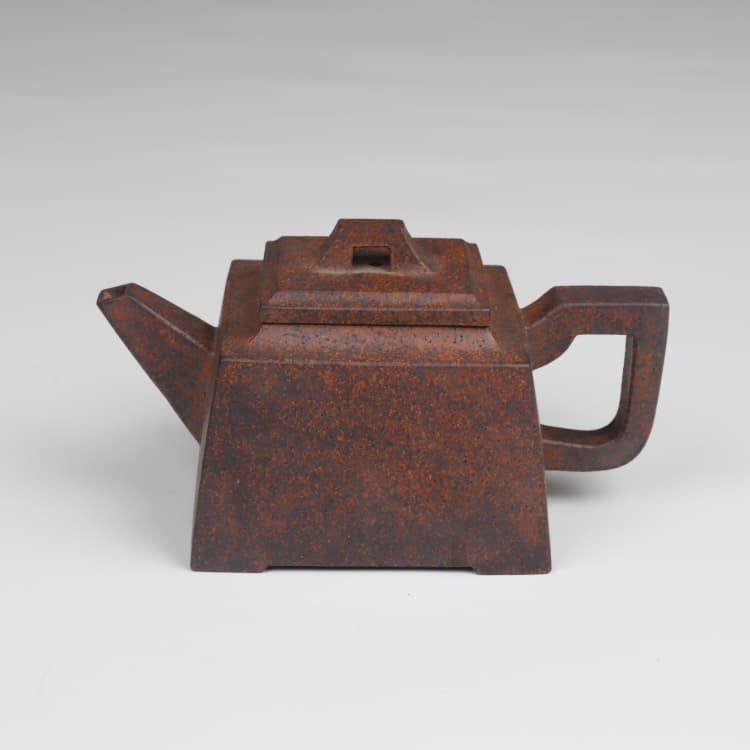 御壶清茗+升方壶+350CC+黄龙山原矿紫泥+全手工制作+神飚紫砂艺术