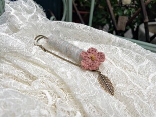 原创仙仙的马海毛钩花大别针胸花可做毛衣披肩大衣纽扣固定包邮