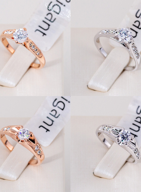 伊泰莲娜丽晶红苹果品牌系列女士结婚钻戒指情侣对戒中指环男JZ14