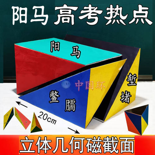 阳马磁截面模型高中立体几何教具