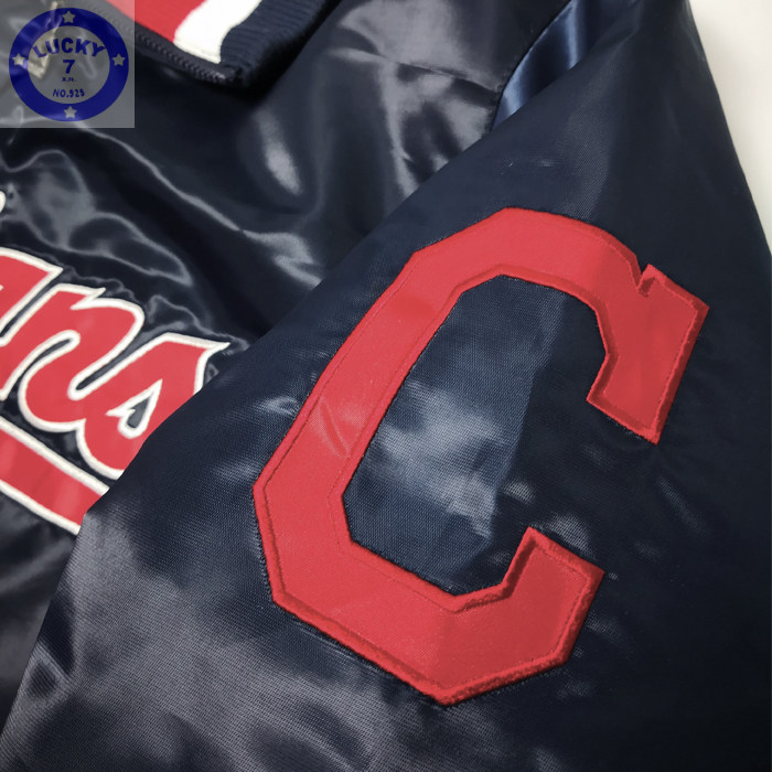 MLB印第安人拉链翻领棒球服秋冬