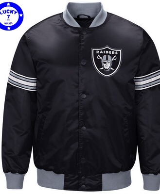 突袭者Raiders黑秋冬丝光棒球服