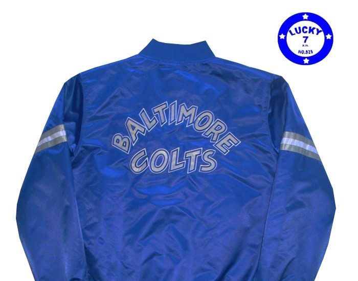 私藏原装正品NFL复古巴尔的摩小马缎面夹克棉服大码棒球服L码XL码