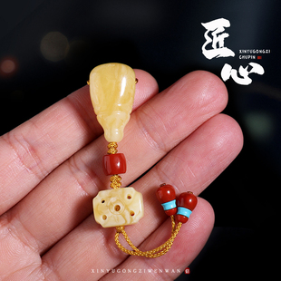 蜜蜡绿松石南红三通佛头星月菩提配饰全套装高端文玩diy饰品配件