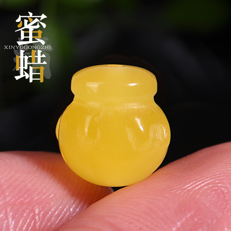 信誉公子原矿蜜蜡陶罐隔珠