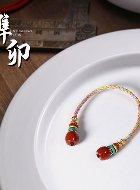 原矿蜜蜡南红老金弟子珠榫卯撞色百香籽金刚星月菩提手串文玩尾坠